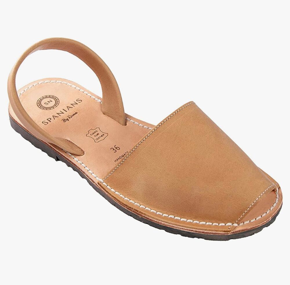 Leather Flat Sandals Sand | Handmade in Spain | Lightweight Sole